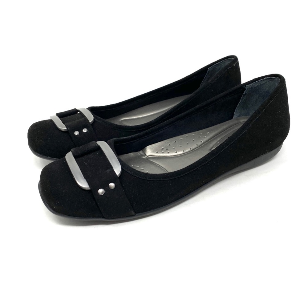 Trotters Sizzle Signature Black Suede flats NARROW - Picture 2 of 8